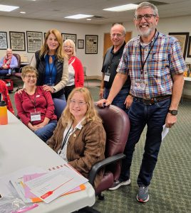 Poll Workers smiling.