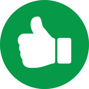 logo of thumbs up or pass